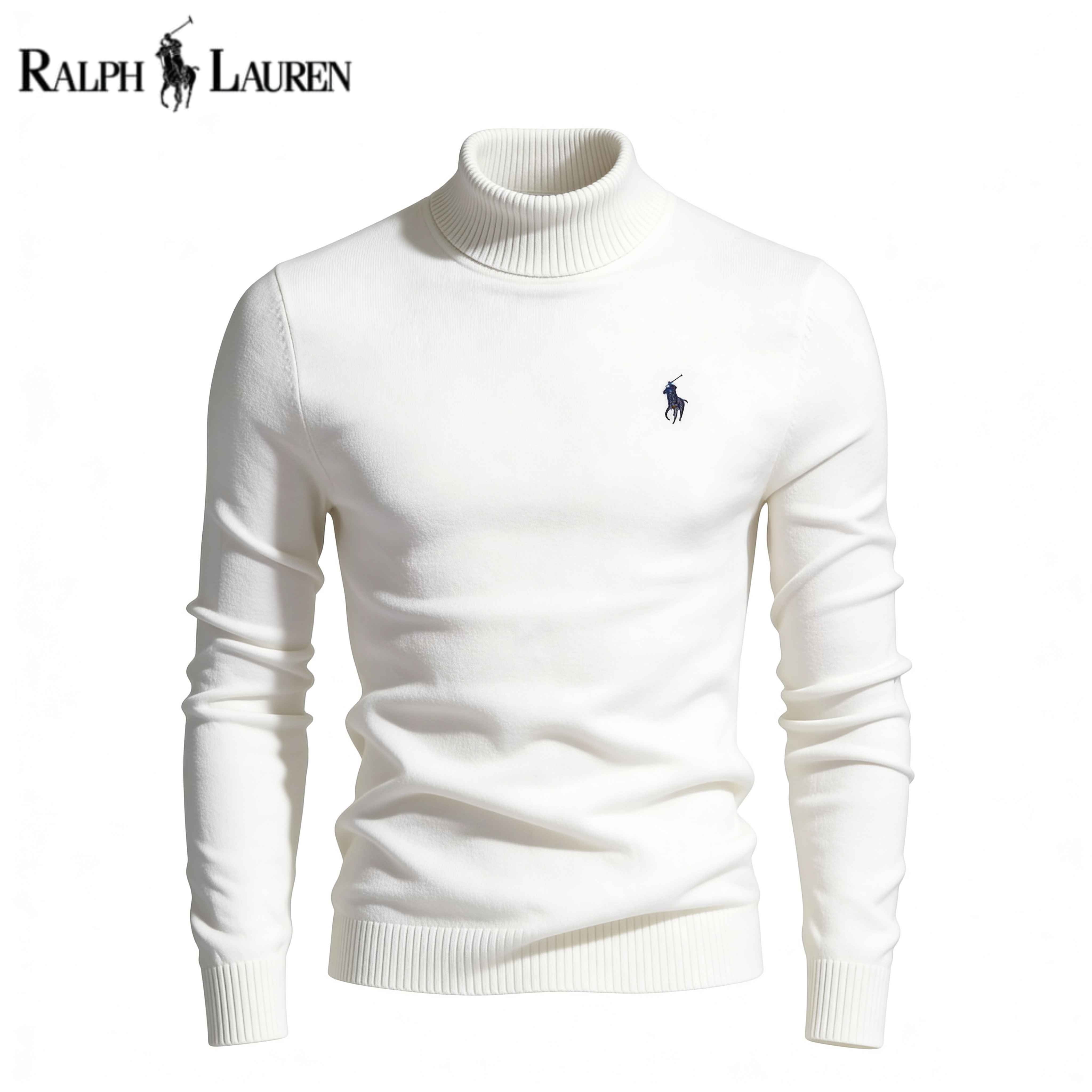 RL Turtleneck Cable-Knit Wool Knit Sweater