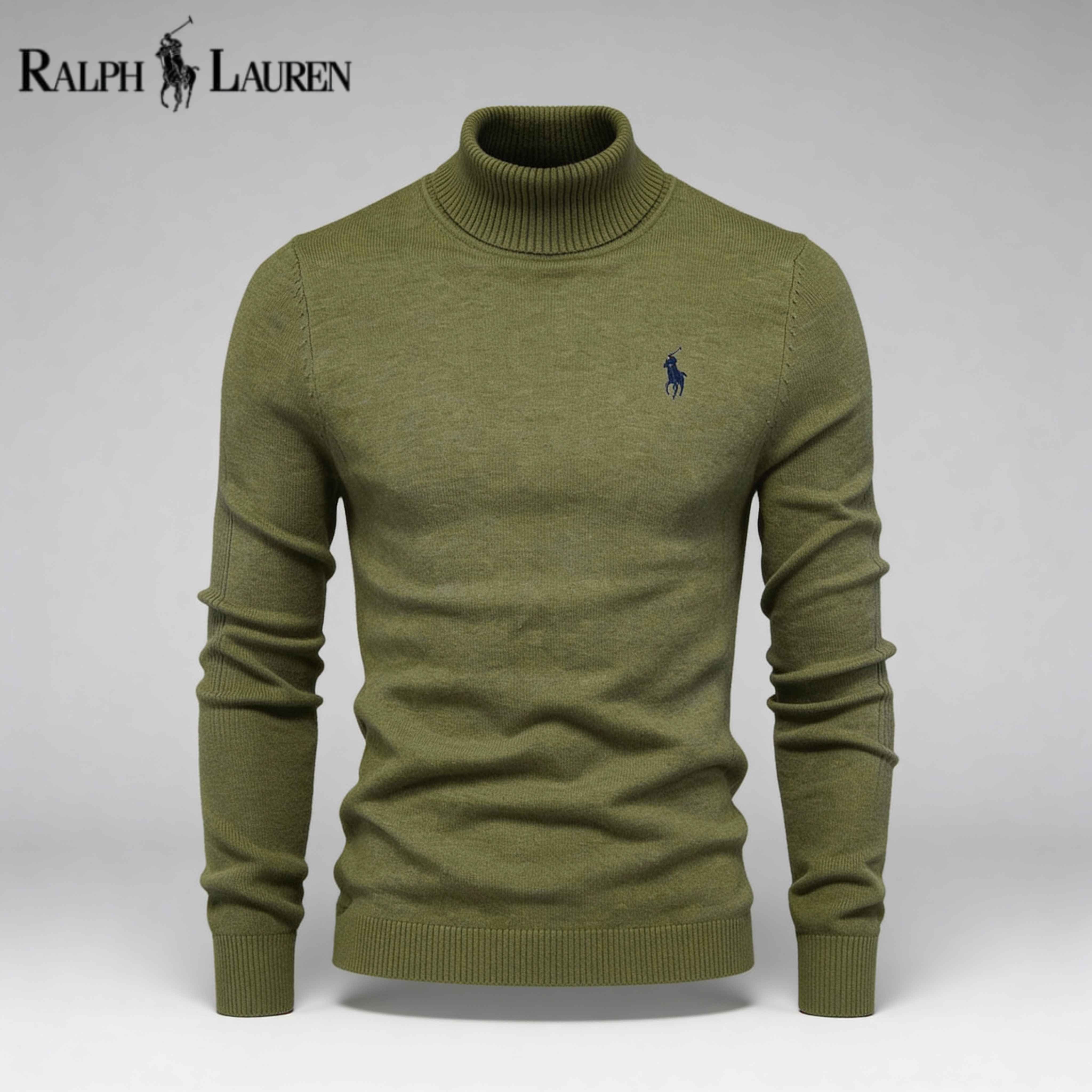 RL Turtleneck Cable-Knit Wool Knit Sweater